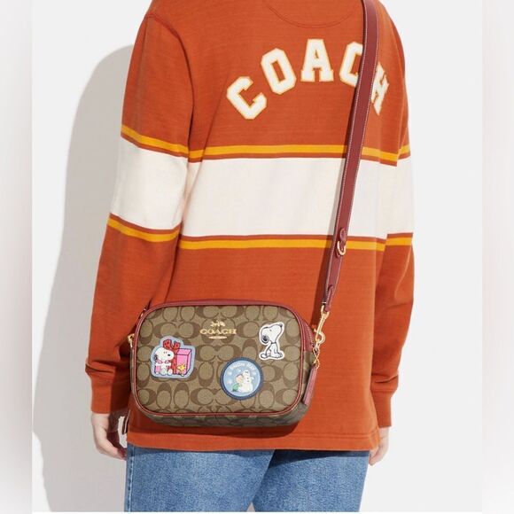 NWT Coach X‎ Peanuts Jamie Camera Bag In Signature Canvas With Patches - Picture 9 of 9